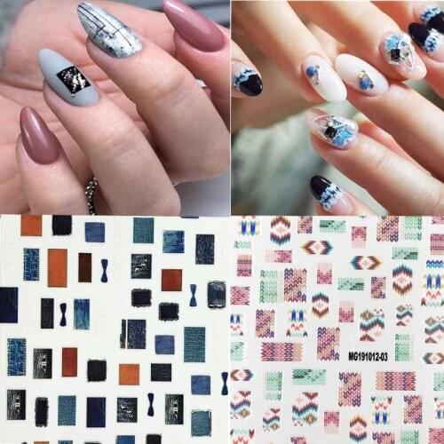 3D Nail Art Stickers coloful Small fresh cowboy shape Water Transfer Slider For Nails Art Z0254