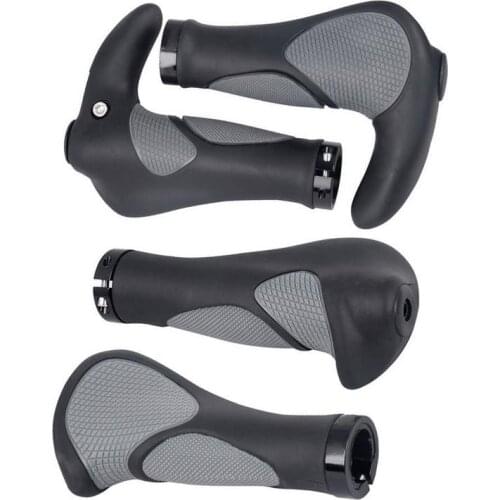 1 Pair Rubber Horn Shape Comfortable Non-slip Ergonomic Handlebar Grip for MTB Mountain Bike BMX Bicycle Cycling