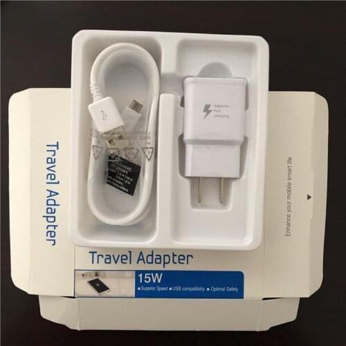 10sets 15W Fast Charging US EU Plug Travel Adapter + 1.5M Micro USB Data Cable For Samsung S6 S7 Edge Note 4 5 Wall Fast Charger