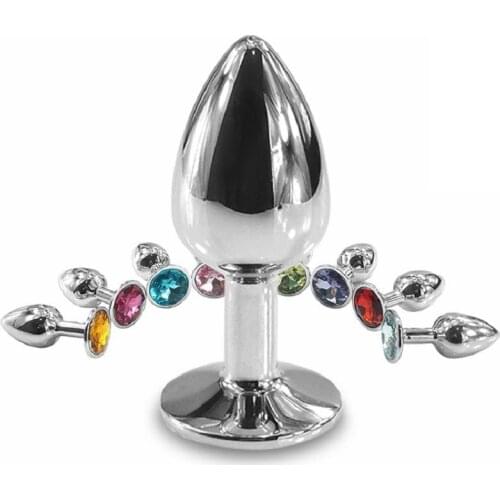 13 color for choose Dia 27mm small size mini silver metal anal plug butt beads jewel adult SM sex toy for men women