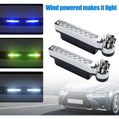 2pcs Automobile Decorative Lamps Energy Saving and Environmental Protection Wind Powered LED Car Daytime Running Lights
