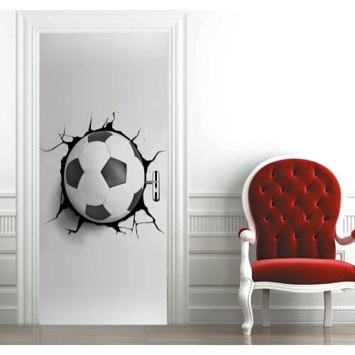 3D creative football door stickers wall stickers self-adhesive waterproof removable