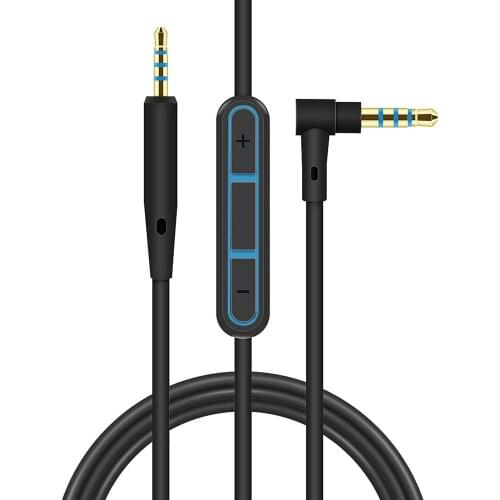 2.5mm male to 3.5mm male audio connector cable with volume control and micphone for Bose QC25 Quiet Comfort 25 Headphone