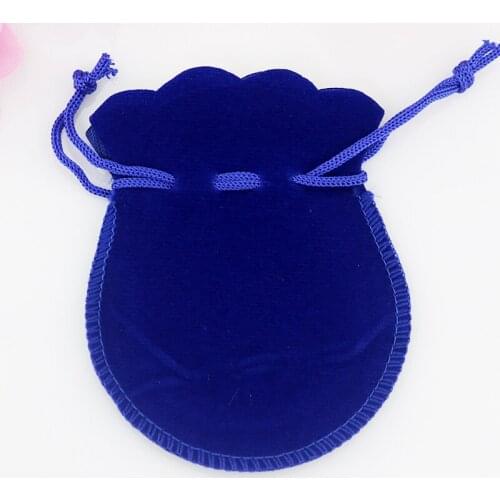 Free Shipping 50Pcs/lot Royal Blue Gourd Velvet Bags 7x9cm Small Charm Jewelry Packaging Bags Favor Wedding Drawstring Gift Bag