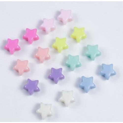 50/100Pcs Choose Color Acrylic Pentagram Beaded DIY Accessories Beads For Jewelry Bracelets Making Candy Color Wholesale