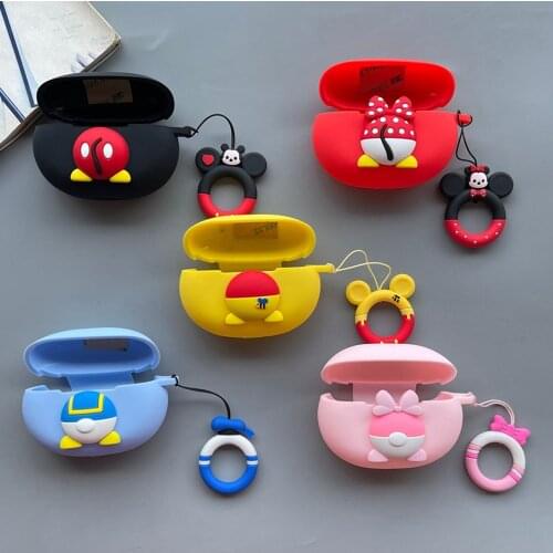 Cartoon Silicone Cover for Beats Studio Buds Case Portable with Keyring Lanyard TWS Earphone Case Accessories Wireless Headphone