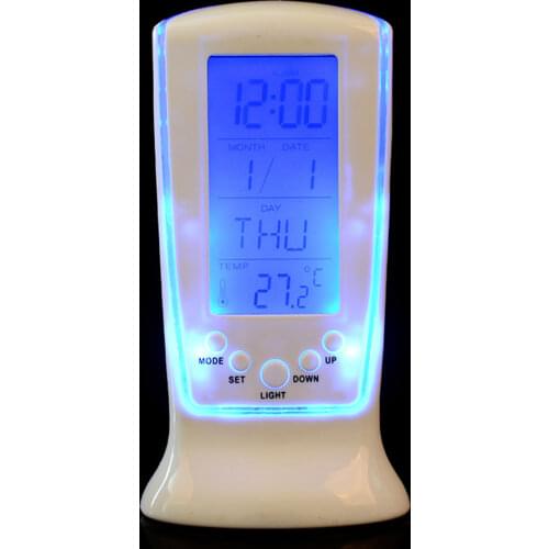 Mini Digital Clock Backlight Calendar Thermometer Display LCD Alarm Clock tudent Led Desk Mute Alarm Clock Backlight Display