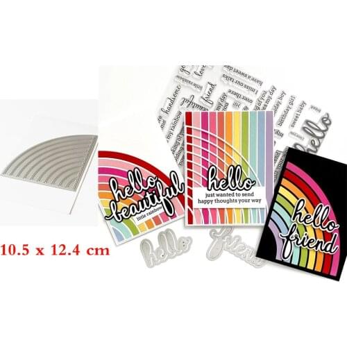 Color Block Rain Bow Die Cutting Dies Metal Stencils for DIY Scrapbooking Paper Craft Decoration Handmade Embossing Newest