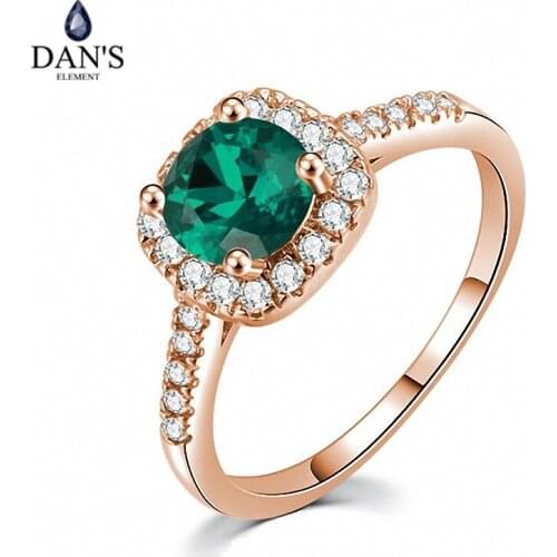 DANS ELEMENT Top Quality Classic Cubic Zirconia Wedding Rings For Women Colorful 6 Color Full Size Wholesale DER462