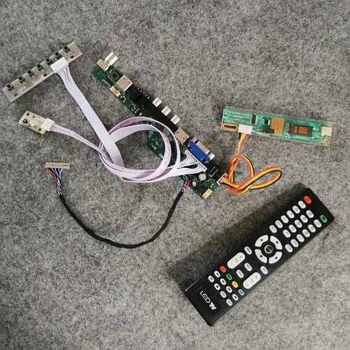 For HT15X33/HT14X11/HT14X12/HT14X13 matrix LVDS 20 Pin LCD drive control board VGA USB AV DIY kit 1-CCFL 1024*768 display