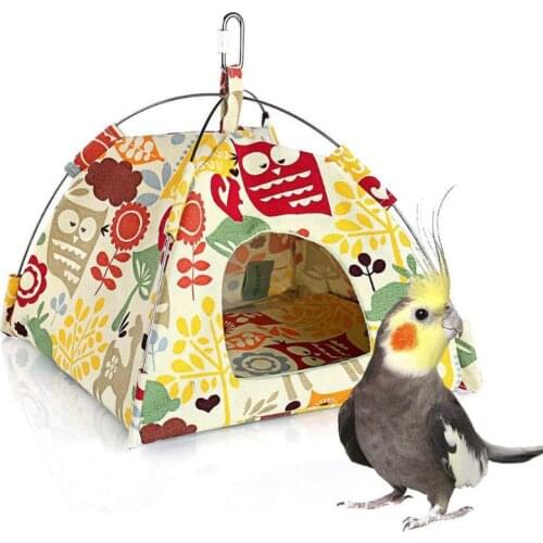 Bird Nest House Bed Parrot Habitat Cave Hanging Tent Parakeet Sleep Hut Hammock