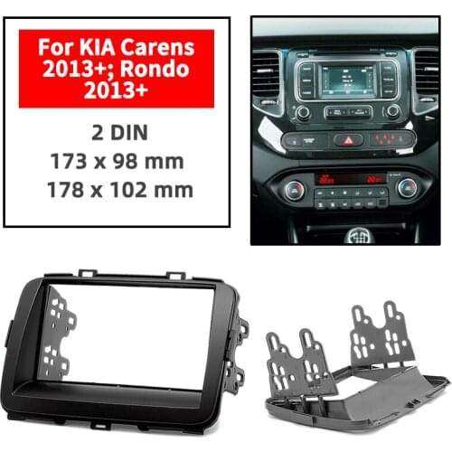 Double Din Radio Fascia for KIA Carens/ Rondo 2013+ Panel Dash Mount Installation Trim Kit Face Black Frame GPS