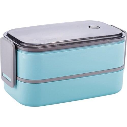 Double-Layer Bento Lunch Box Microwave Safe and BPA-Free Work School Leakproof Lunch Containers