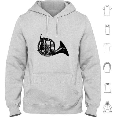 French Horn-2 Hoodies Long Sleeve French Horn Brass Instrument Musical Music Band Geeks