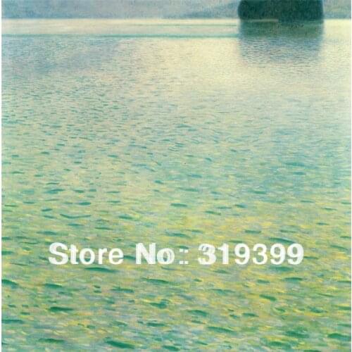 Gustav Klimt Oil Painting reproduction on Linen Canvas,Isle on Lake Attersee,Free fastship,Handmade,Museam