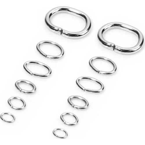 100pcs/lot Stainless Steel Jewelry Accessories Oval Jump Rings Split Rings Connector Supplies DIY Jewelry Making Findings