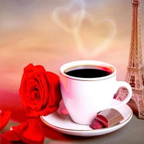 Square/Round 5D Diy Diamond Embroidery Diamond Painting Coffee Rose Cross Stitch Diamond Mosaic Needlework Fashion Home Decor