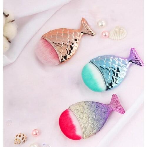 Mermaid Tail Design Soft Nail Art Brush Dust Remover Cleaning Manicure Tool