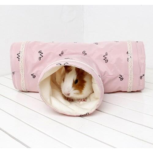 Small Animal Rabbit Tunnel Cartoon High Quality Hamster Guinea Pig Pet Products House Playing Hut Pet Tubes Nest Toys