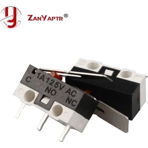 10pcs/lot Limit Microswitch With Three Straight Legs Mouse Side Key Momentary Micro Limit Switch1A/125V AC For Makerbot MK7/ MK8