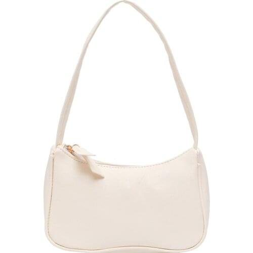 2021 New Vintage Soft Leather Handbags for Women Retro Ladies Small Baguette Armpit Bag Casual Female Mini Tote Purse Shoulder