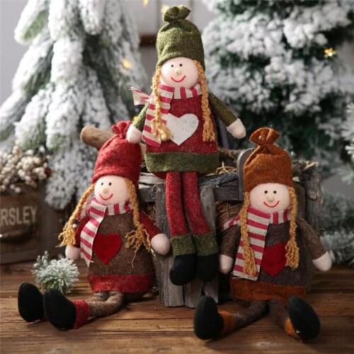 Christmas decorations Non-woven girl sitting posture hanging leg ornaments Creative doll decoration all for the new year FZ178