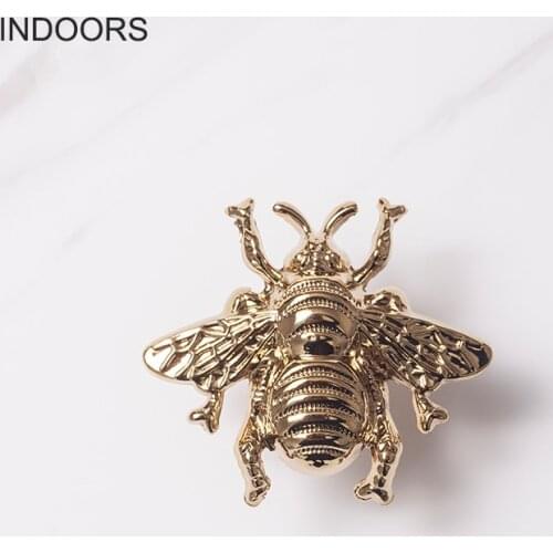 Original American-Style Copper Wardrobe Shoe Cabinet Drawer Cabinet Door European-Style Bee PVD Handle Pure Copper Handle