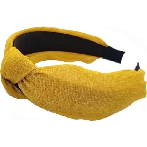 Cute Turbans Headwear Wide Cross Solid Color Top Knot Headband Handmade Hairbands For Women Checked Hair Band Wedding Bridal Top