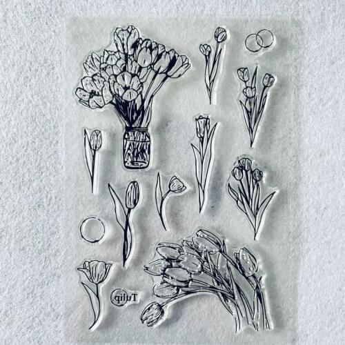 Bottle flower clear stamp Transparent Silicone Stamp For Scrapbooking Photo Album Decoration candle bottle Clear Stamp anima