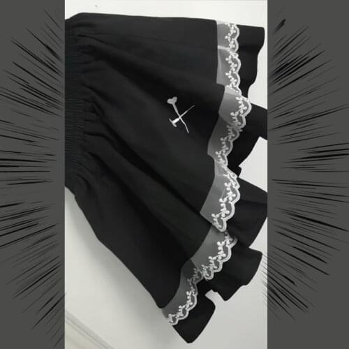 Ruibbit Harajuku New Arrival Gothic Preppy Style Sexy Lace Skirt Women Vintage Short Ball Gown Skirts High Waist Black