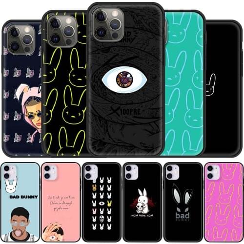 Anime Bad Bunny Silicon Phone Case for iPhone 11 12 Pro Max 7 8 Plus 6+ Fundas X XS XR SE 2020 Soft TPU Cover Back Coque Shell