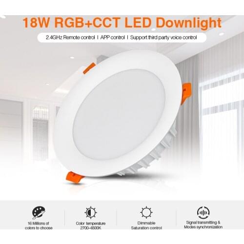 Miboxer FUT065 LED panel Downlight 18W RGB+CCT AC 100V-240V Indoor lighting spot led light ceiling lights Remote & APP Control