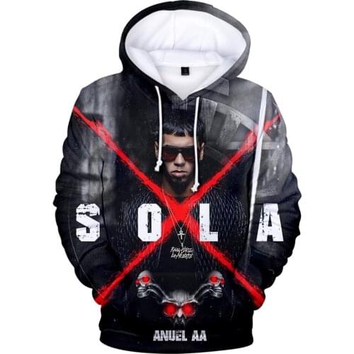 Real Hasta La Muerte Hoodies Anuel AA Rapper Singer 3D Print Sweatshirt Men Women Fashion Oversized Hoodie Hip Hop Pullover Coat