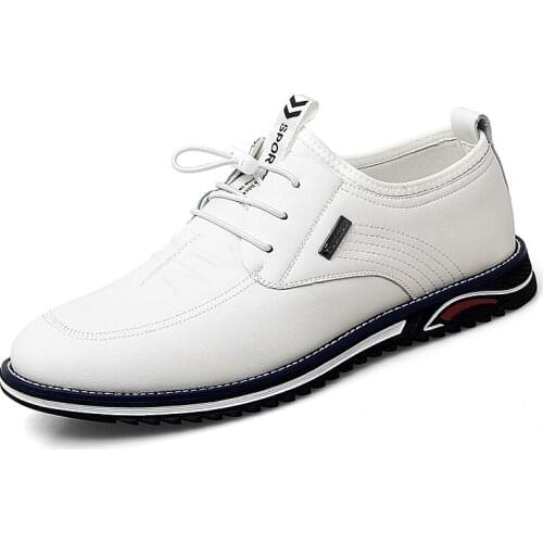 Fashion Mens Leather Shoes Quality Business Casual Loafers Concise Comfort Flat Driving Walking Sneakers Shoes Zapatos Hombre