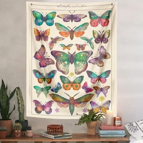 Butterfly Reference Chart Tapestry Vintage Tapestries Aesthetic Tapestry Chart Tapestry Colorful Tapestry Wall Hanging for Room