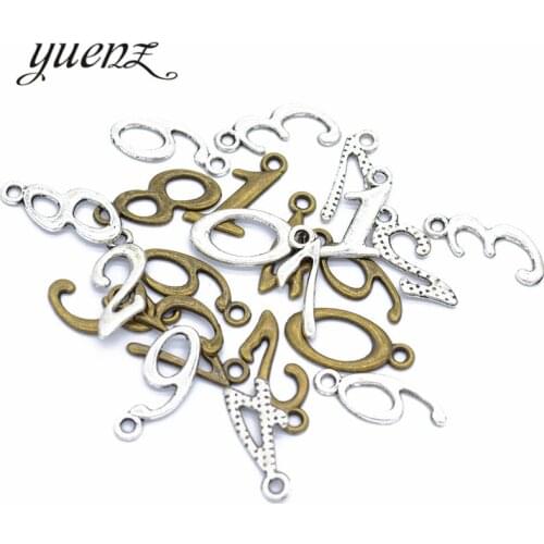 YuenZ 10 pcs/Set 2 Colors Metal Alloy number 0-9 digital Charms Pendants Diy Jewelry Accessories 20*8 mm S111