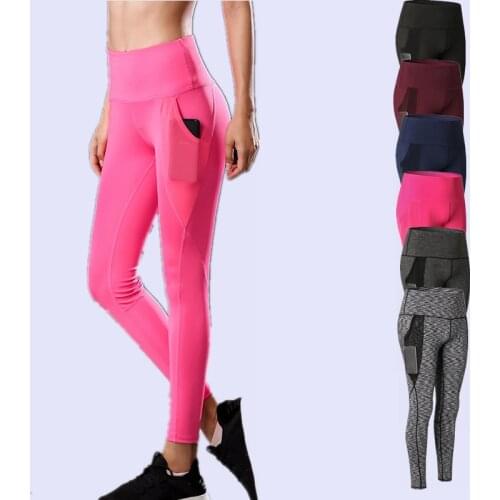 Women Yoga Pants Aesthetic Lines Pocket Design Sports Tights Gym Bottoms Fitness Leggings Elastic Workout Sweatpants for female