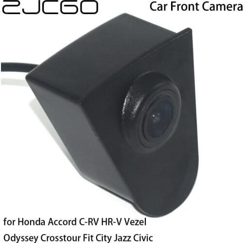 ZJCGO Car Front View Parking LOGO Camera Positive Image for Honda Accord C-RV HR-V Vezel Odyssey Crosstour Fit City Jazz Civic