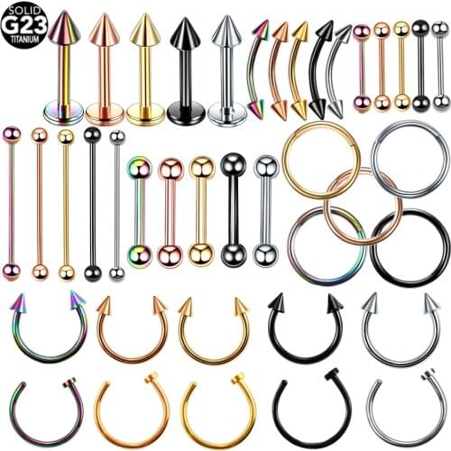 1PC Titanium Nose Ring Tongue Piercing Industrial Piercing Lip Piercings Cartilage Earrings Eyebrow Rings Helix Piercing Jewelry