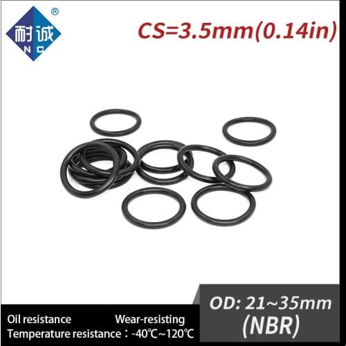 10PCS/lot Rubber Black NBR CS3.5mm OD21/22/23/24/25/26/27/28/29/30/31/32/33/34/35mm O Ring Gasket Oil resistant waterproof