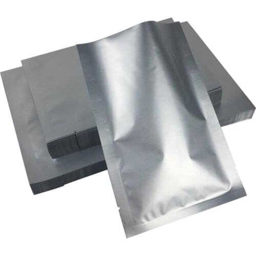 100pcs Pure aluminum foil vacuum bag three side sealing food powder packaging bags large silver storage bag kitchen organizer