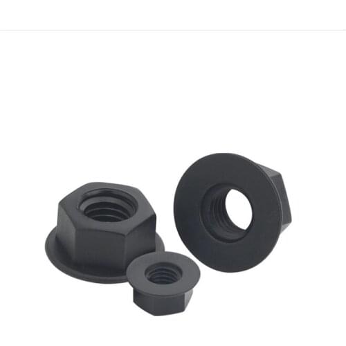 100PCS/lot Black White M5 M6 M8 Plastic Flange Nuts Nylon Hex Lock Nuts