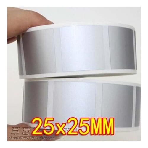 1000PCS/roll 25x25mm Diy Scratch coating Scratch Card Sticker Coating Film
