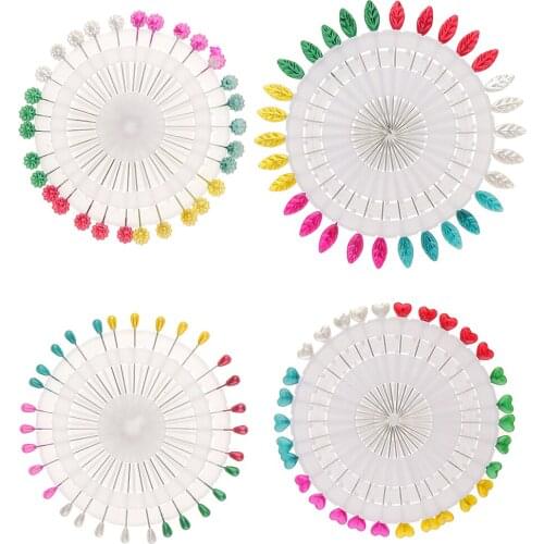 4 Wheels Ladies Flower Leaves Hijab Scarf Pins Tailor Sewing Dressmaking Pins Decorative Accessories for Fixing Scarf Hijab