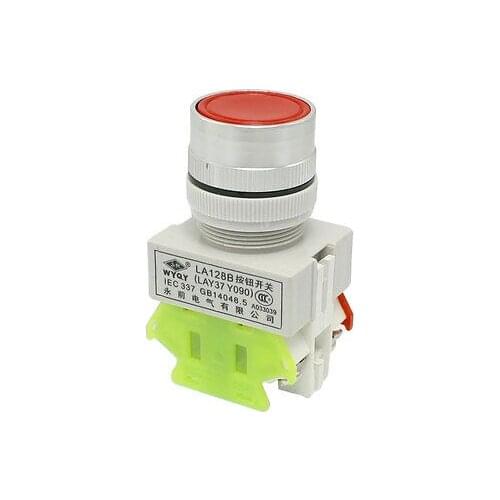 660V Ui 10A Ith Red Round Button Momentary Pushbutton Switch