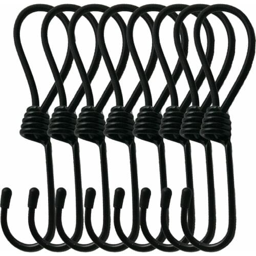 8Pcs 6" Bungee Cord Heavy Duty Tie Down Straps & Hook For Tent Tarp Boating