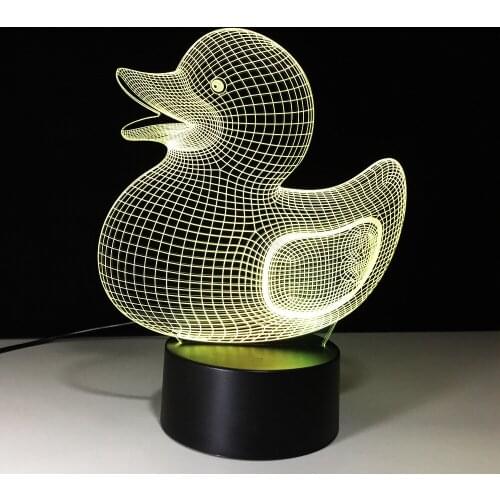 1pc Acrylic Plastic LED Colour Changing Duck Light Fun Kids Sleeping Night Lamp Toy New Baby Duck LED Light Lamp