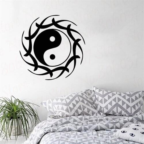 Free Shipping Wall Decal Buddha Yin Yang Lotus Meditation OM Vinyl Wall Sticker Home Decor WL1701