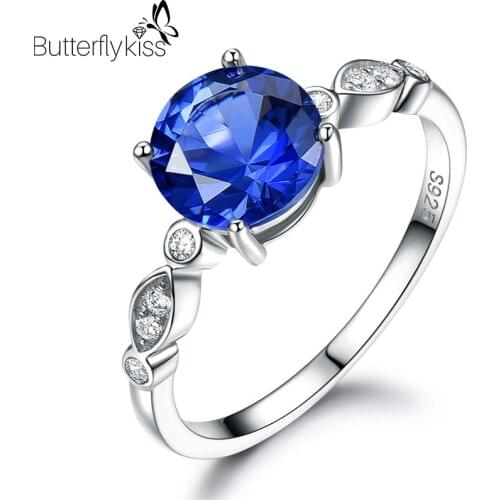 BK Women Sapphire Emerald Colorful Gems Rings Real 925 Sterling Silver New Trendy Wedding Promise Party Fine Jewelry Female Gift