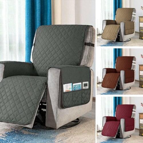 Recliner Chair Slipcover Mat Anti Slip Washable Pet Sofa Couch Protective Furniture Protector Side Pocket Armchair Throw Cover